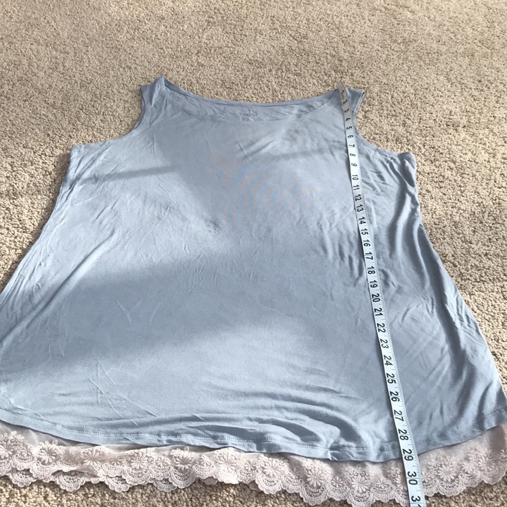 LOGO Layers 1X grey crew top with lace hem - Picture 5 of 7